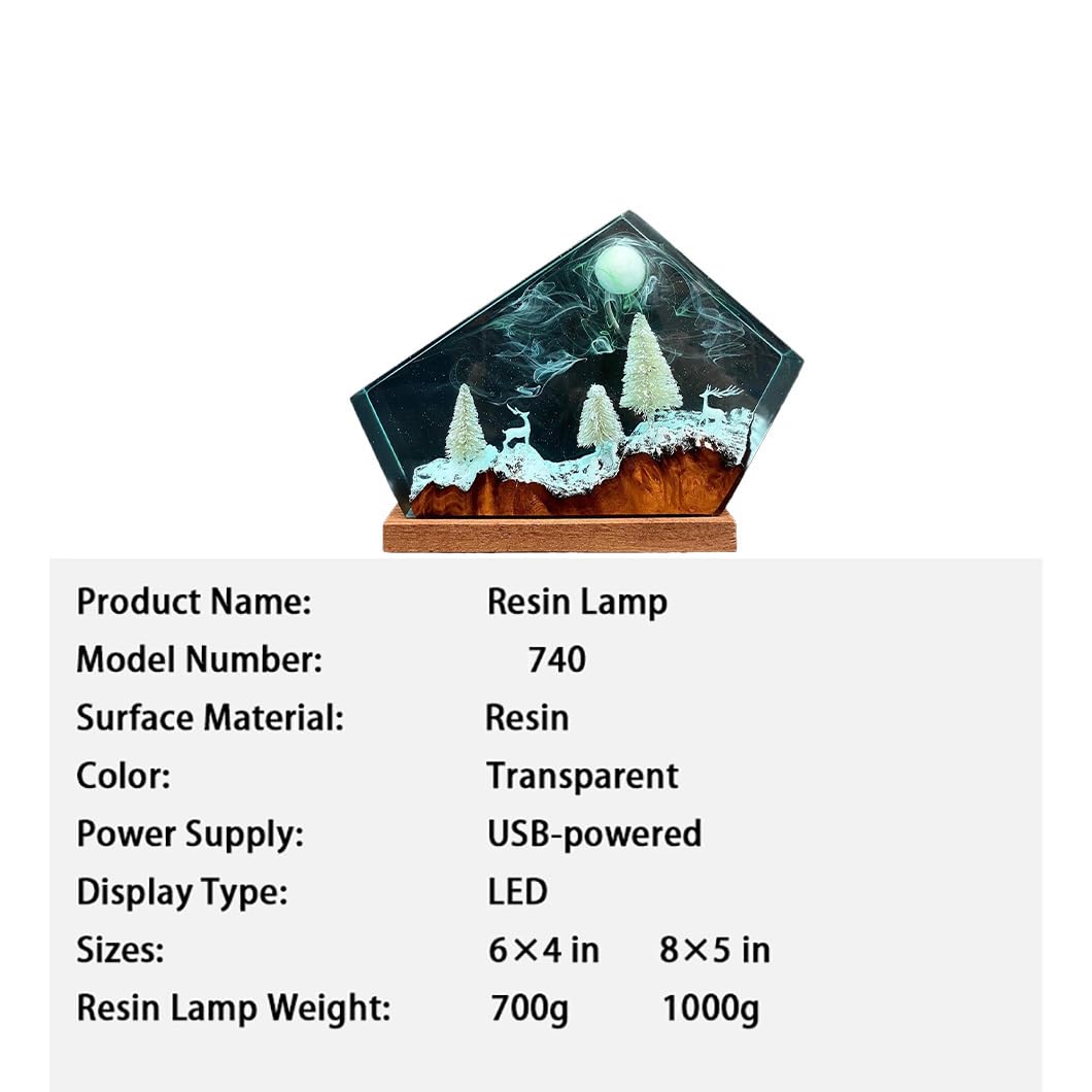 Lampka nocna LED, zmieniająca kolor lampa artystyczna z żywicy, ręcznie robiona dekoracja domu, wyjątkowy prezent na urodziny