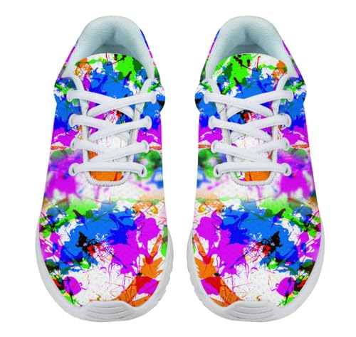 Paint Splatter Neon Shoes for Women Men Trail Running Casual Fashion Sneakers Slip-on Tennis Shoes2