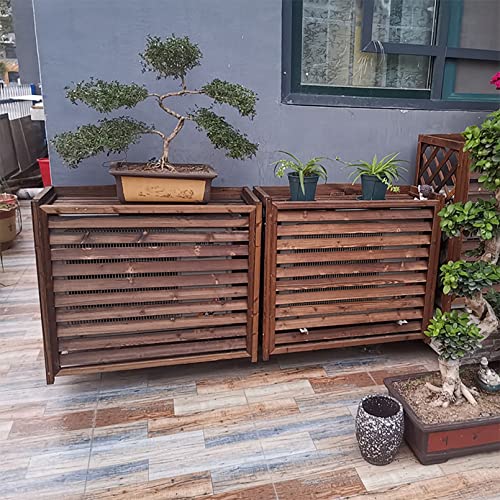 Support de fleurs en bois pour masquer un climatiseur extérieur - 2
