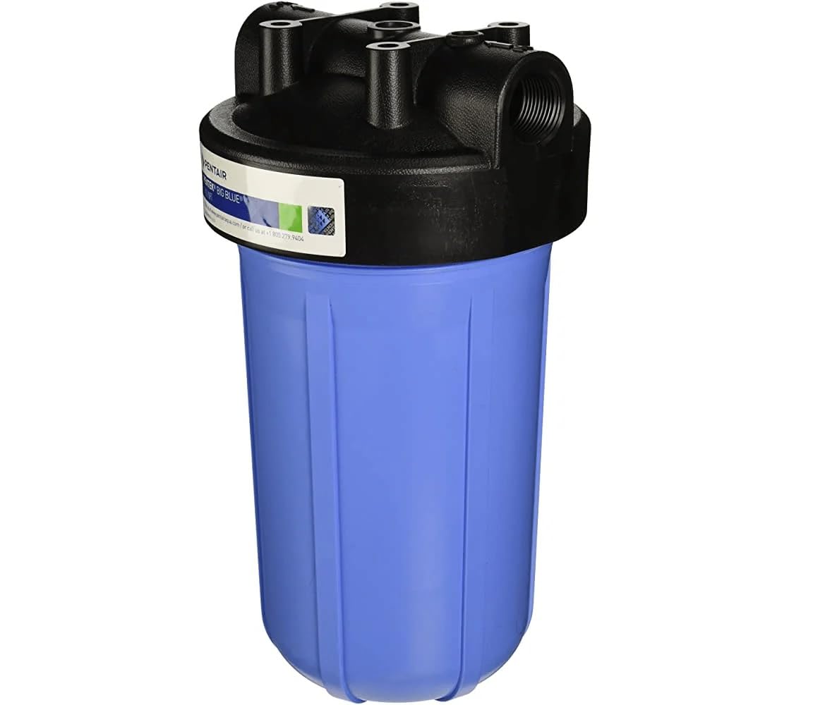 10" x 4.5" BB Full Flow Filter Housing HFPP - Black Cap/Blue Sump - w/ 1" NPT w/Pressure Release