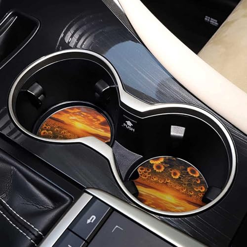 Portavasos para coche con diseño girasol, pack de 2 unidades miniatura 7