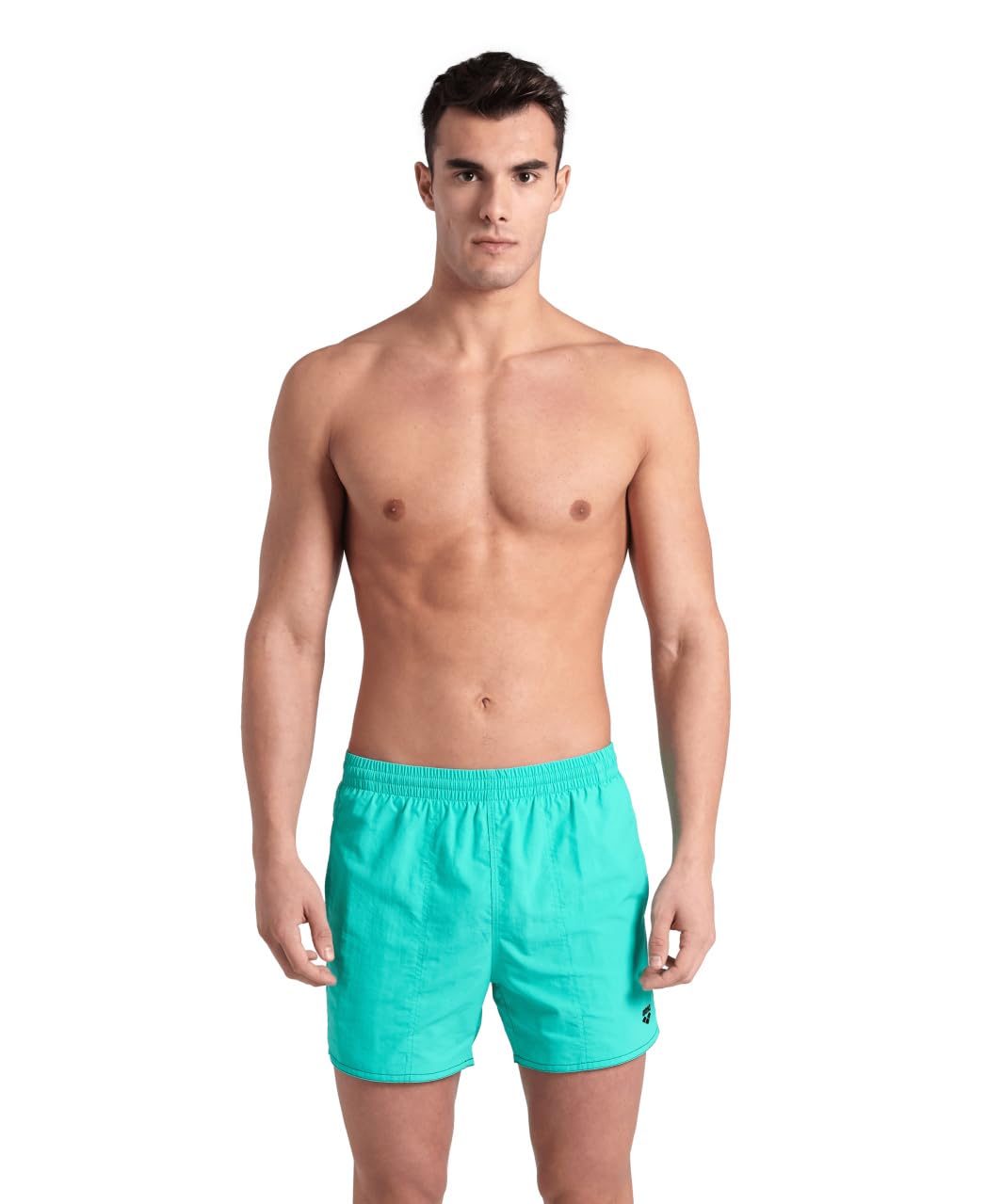 ARENA Bywayx R Men's Sea & Pool Swimsuit, Recycled Quick-Dry Fabric, Mesh Briefs, Side Pockets, Size L, Turquoise