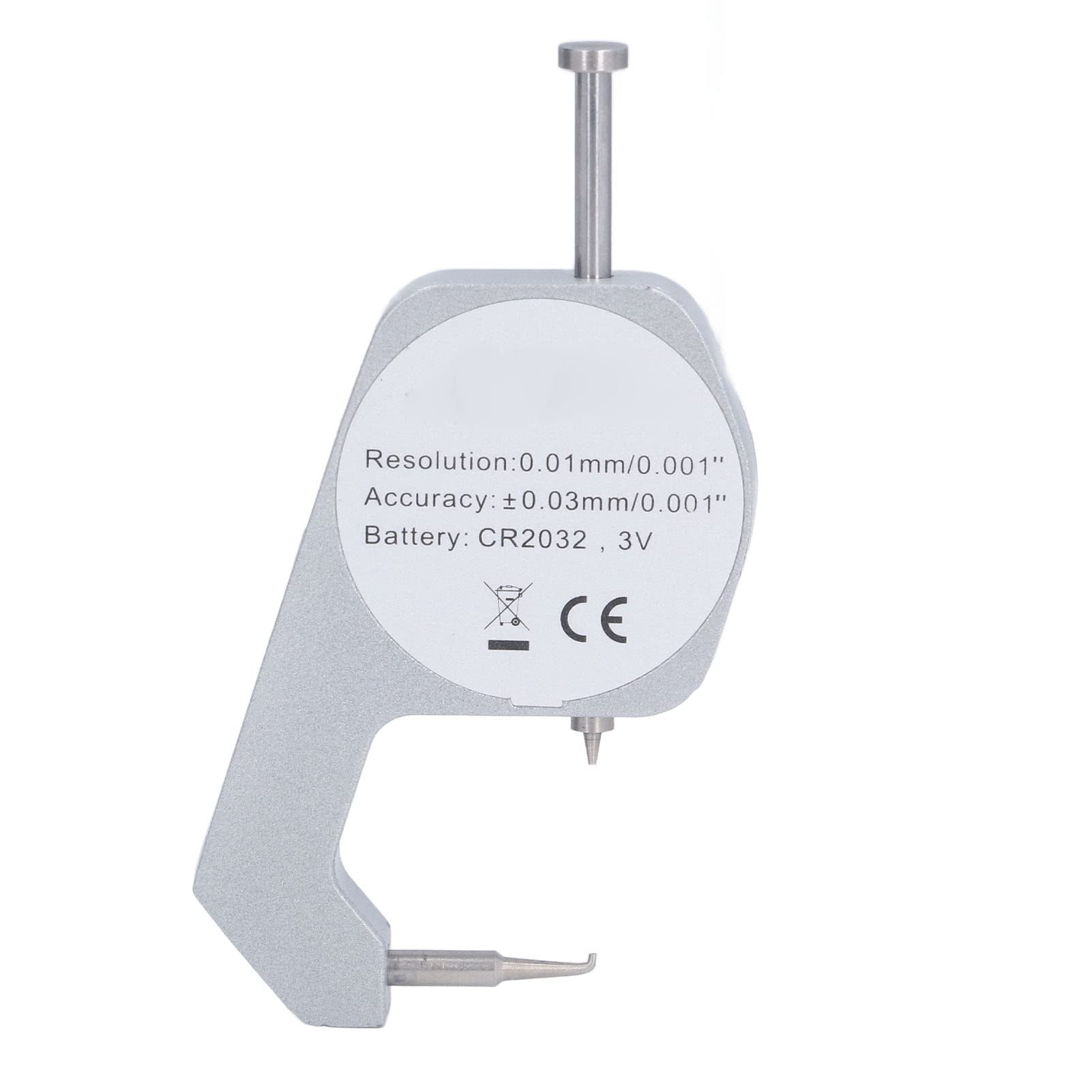 LiebeWH Dickenmesser 0-20 mm Bereich LCD-Digitalanzeige Kleine Mikrometerschraube mit Gebogener Spitze Elektronisches Mini-Messwerkzeug für Papierfolie Leder