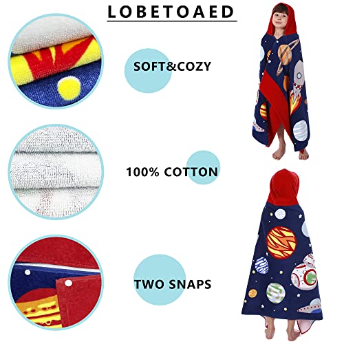 Lobetoaed 21 Kids Hooded Beach Bath Towel, Baby Surf Poncho Toddlers Soft Real Cotton Wrap Changing Robe For Boy Girl Shower/Beach/Pool Child Cover Ups 50 Inchx30 Inch Large Towel Wrap thumb #2