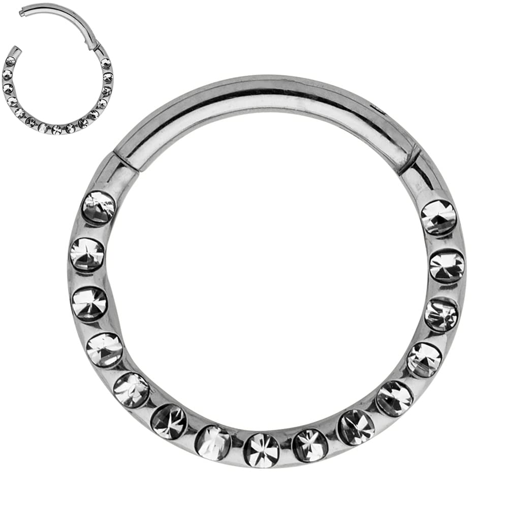 365 Sleepers Titanium Implant Grade 16G Gem Septum Jewelry Hinged Segment Ring Body Piercing Hoop Lip Rings Helix Cartilage Rook Sleeper Earrings 6mm