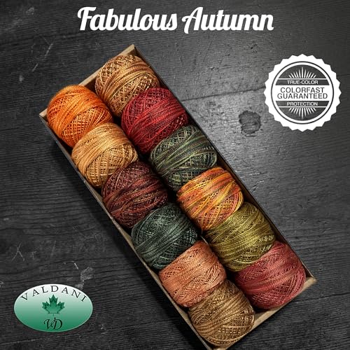 Image of Valdani Pearl Cotton Sz 12 | Fabulous Autumn | 110 Yds /Ball