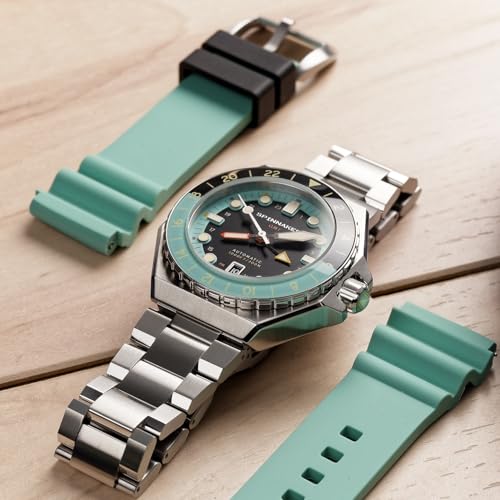 Image of Spinnaker Dumas Men's Automatic GMT Dive Watch - Seiko NH34 Movement, 44mm Stainless Steel Case, Water Resistant 300m, Stainless Steel Bracelet, SP-5119