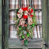 Photo Gallery comfyharbor ghirlanda natalizia a goccia con bacche, fiocco di pino, pigne, decorazione per la casa, alternativa a ghirlanda, 40 cm Photo Gallery comfyharbor ghirlanda natalizia a goccia con bacche, fiocco di pino, pigne, decorazione per la casa, alternativa a ghirlanda, 40 cm