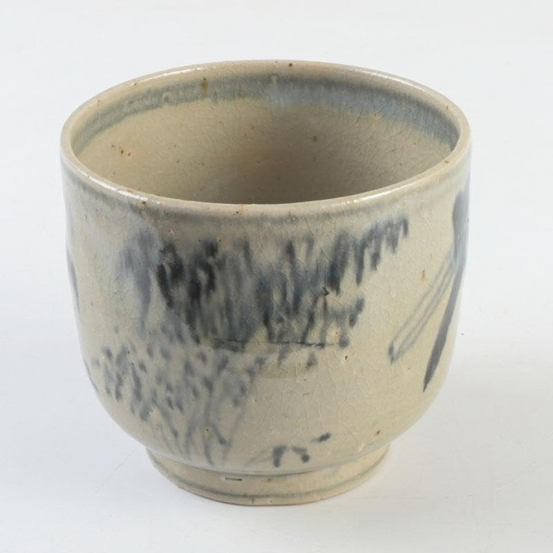 中国 呉須染付 花草昆虫文 茶碗 仕覆・時代箱付 C 9454 茶碗