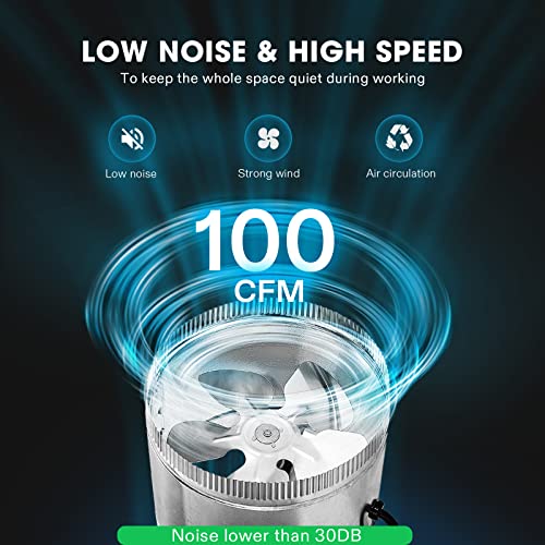 Image of VIVOSUN 4 inch Metal Inline Fan 100 CFM, Exhaust Fan for Home Ventilation (Pack of 2)