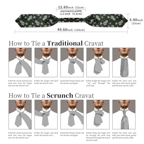 Image of DiBanGu Silk Woven Ascot Cravat with Pocket Square Set for Men | Paisley Ascot,Wrinkle-Resistant,Silky Smooth,Easy to Match,Cufflinks,Tie Ring,Wedding,Ceremonies,Party Occasions,Banquet
