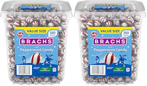 Brach's Bobs Sweet Stripes Soft Peppermint Candy, Individually Wrapped Pieces,