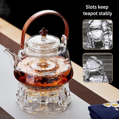 JINELZA Candle Stand Tea Pot Heating Warmer Base Teapot, Tea Warming Stand Glass, Teapot Warmer Base for Coffee Water Milk Beverage Accessories, Kettle Teapot Warmers... - Image 6