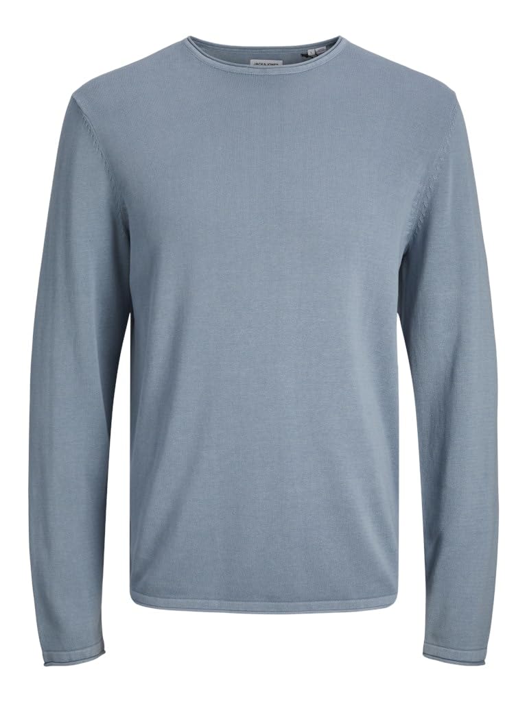 JACK & JONES Herren Strickpullover Rundhals Basic Langarm Sweater Baumwolle Shirt JJEHILL, Mountain Spring, S