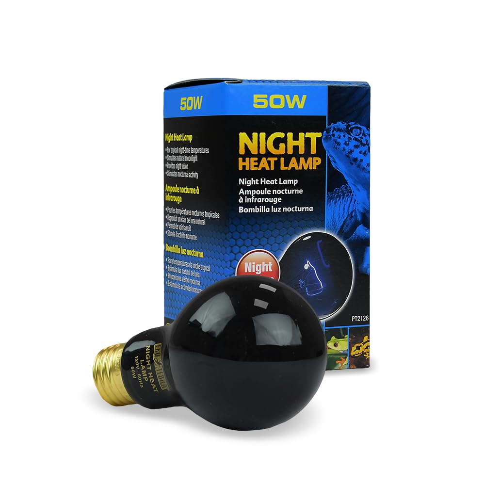 Exo Terra Night Heat Lamp, A19 Reptile Terrarium Light Bulb, 50
