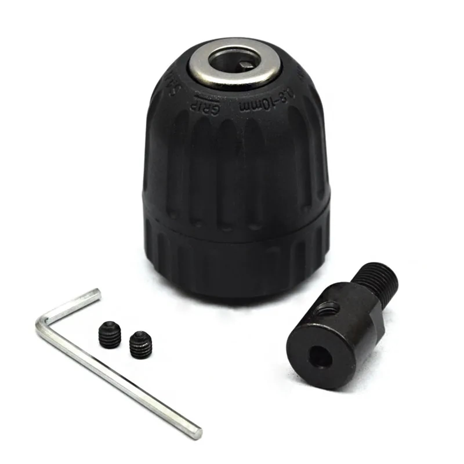 Mandrino senza chiave, Mandrino autoserrante da 0,8-10 mm Adattatore a cambio rapido con filettatura 3/8-24UNF for alberi motore 5-14(Drill Chuck 14mm Rod)