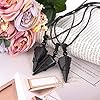 JSDDE Obsidian Healing Crystal Pendant Necklace Hexagonal Stone Pointed Gemstone Necklace for Men Gift #3