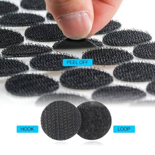 Image of Sky Ezee Self Adhesive Hook & Loop Dots Tape - 13 MM Diameter Black Color (50 Pairs)