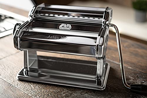 Marcato Atlas 180 Pasta Maker with A Polished Finish, Silver