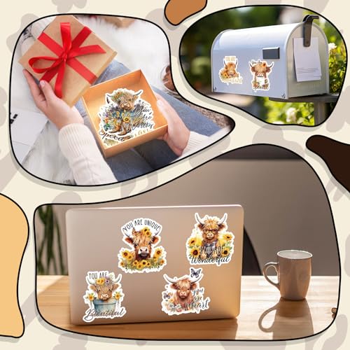 Juego de 12 imanes decorativos de vaca de montaña miniatura 7
