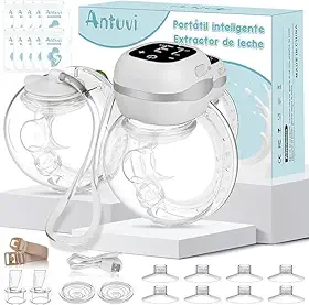 ANTUVI 2 In 1 Vestível de Tirar Leite, Elétrica Extratora de Leite, Portátil Bomba Coletor de Leite, 3 Modos Multidimensional, Livre de BPA