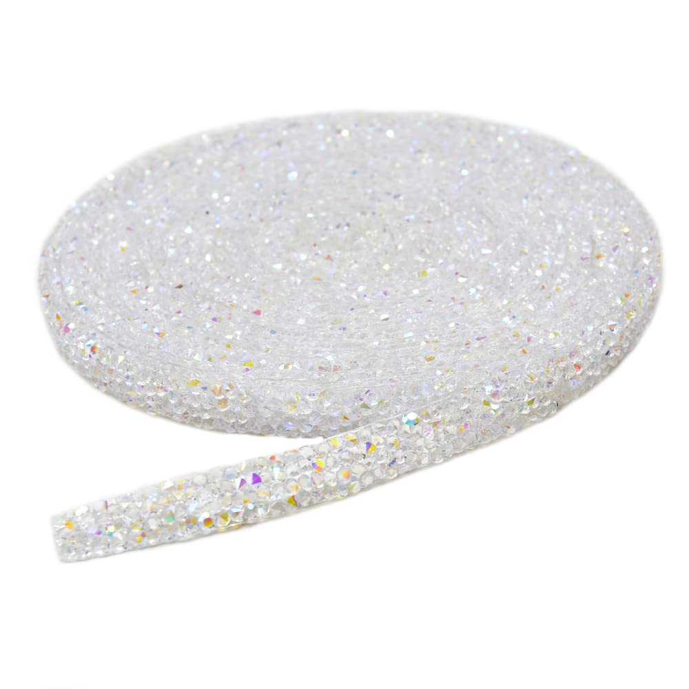 Hotfix Strassband 4,5m - Bügelstrass Silber AB Für Basteln & Deko