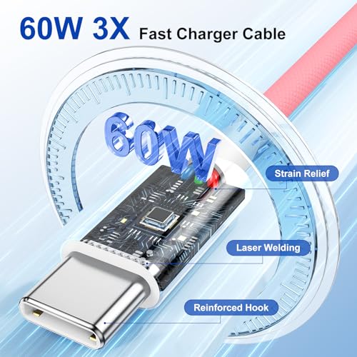 Image of USB C to USB C for Apple iPhone 15 Charger Cable[3-Pack 6ft],Fast Long USB C to USB C Fast Charging Cable Cord for iPhone 15 /15 Pro /15 Plus /15 Pro Max,MacBook Air, Mac Book Pro 2020,iPad 12.9 5th