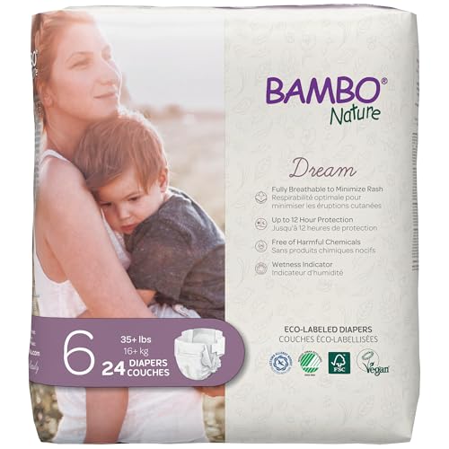 Image of Bambo Nature Premium Eco-friendly Baby Diapers, Size 6 (35+ Lbs), 24 Count