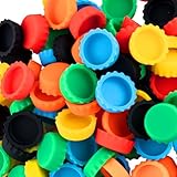 120 PCS Silicone Rubber Bottle Caps, 6 Colors Reusable Beer Caps for Home Brewing Beer, Soft Drink, Wine Bottle, Beer Bottle, Soda Bottles Kitchen Gadgets