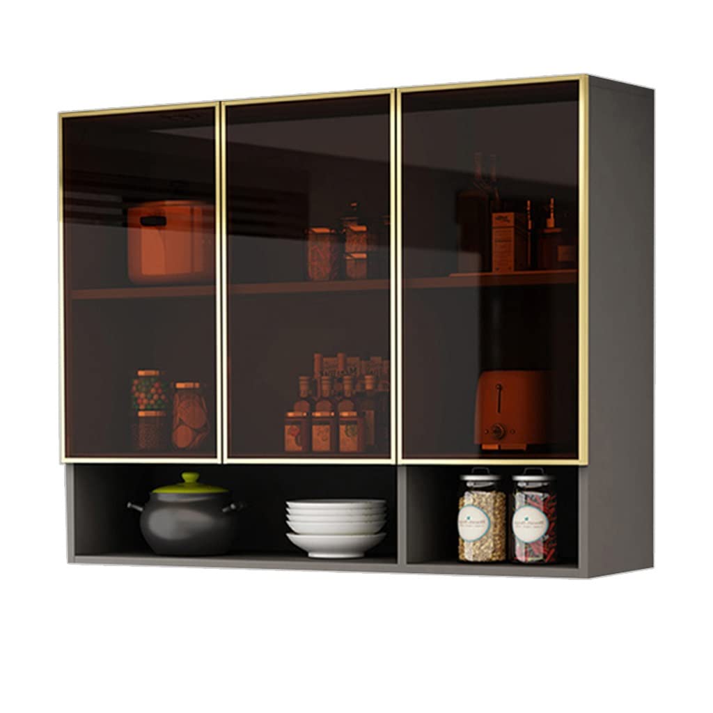 Wandmontiertes schwebendes Bücherregal aus gehärtetem Glas, Vitrinenregal für Küche, Wandschrank, Garage und Wäsche, Aufbewahrungslösungen, 90 x 30 x 80 cm, stilvoll und funktional