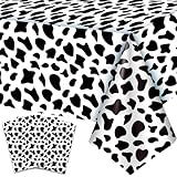 Kaxulvoblig Mantel con Estampado de Vaca,137cm x 274cm 3pcs Manteles de Vaca Mantel para Fiesta de Vaca Mantel de Cumpleaños de Vaca para Decoraciones de Fiesta