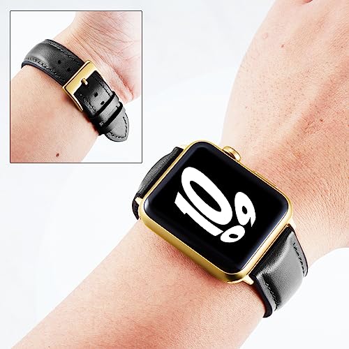 Image of BINLUN Leather Silicone Bands Compatible with Apple Watch 38mm 40mm 41mm 42mm 44mm 45mm 46mm 49mm Sweatproof Replacement Strap for iWatch 11 /10 /9 /8 /7 /6 /5 /4 /3 /2 /1 /Ultra /SE Men Women
