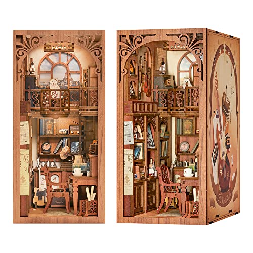 Image of CUTEBEE DIY Book Nook Kit, DIY Dollhouse Booknook Bookshelf Insert Decor Alley, Bookends Model Build-Creativity Kit with LED Light (The Secret Rhythm)