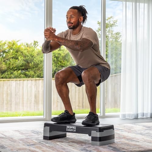 Exercise Step Aerobic Stepper Board Non Slip Platform and Feet 3 Level Height Adjustable Core Balance (10cm to 20cm) - Image 3