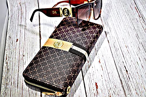 Women's Designer Wallet RFID Blocking DA Leather Wallets Large Phone Holder Wristlet wallets for women3