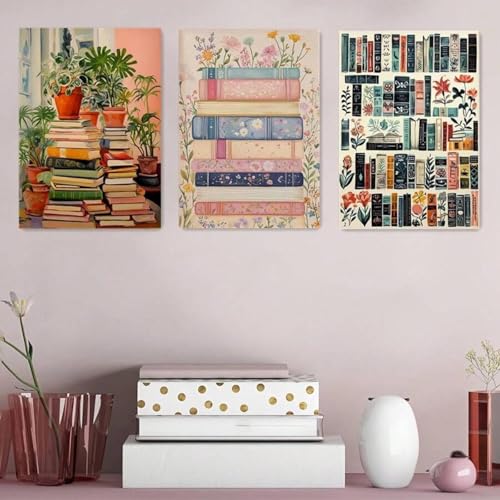 Peinture à l'encre 20 x 35 cm de livres anciens pour décoration