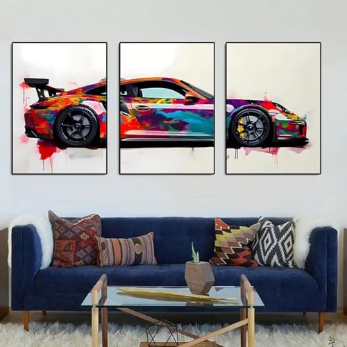 Toile de voiture célèbre pour décoration murale de chambre de garçon ado 40x60 cm