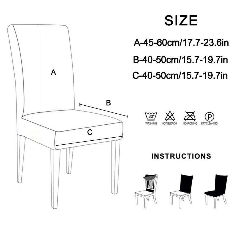 Dioxide Coprisedie con Schienale 4 Pezzi, Sedia Bi-Elastico per Una Misura Universale, Molto Facile da Pulire e Resistente, Coprisedile, Office, Arredamento Ristorante - Marmorizzato