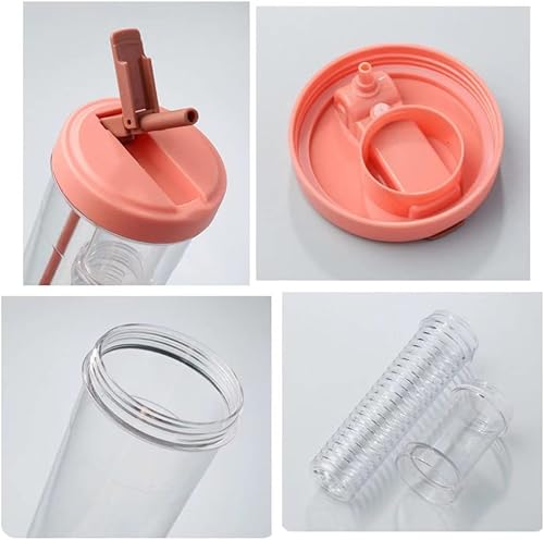 Miniatura 8 de Botella de agua con infusor de frutas, botella de agua plegable de 30 onzas, botella de agua con pajilla, botellas de agua reutilizables sin BPA,