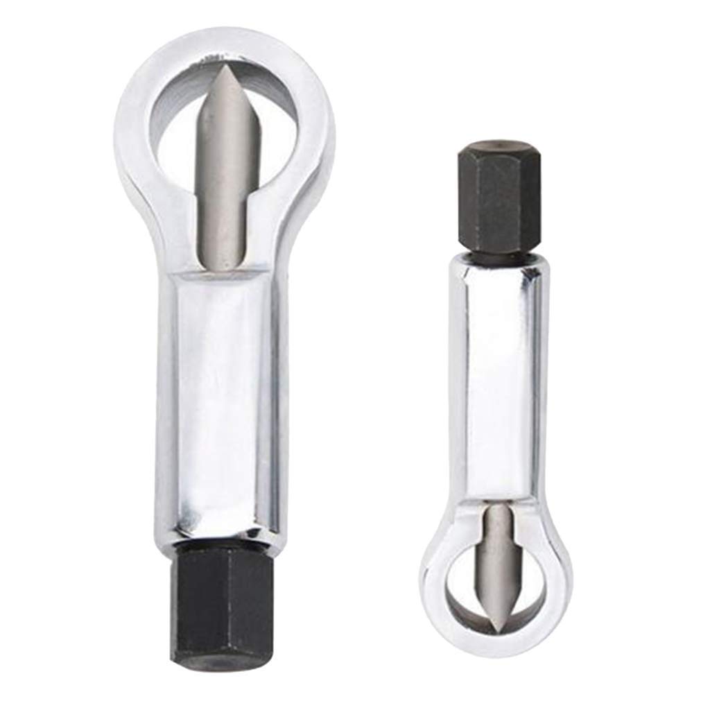 KROST 2pc Nut Splitter Set, Broken Damaged Screw Nut Removal Splitting Tools Rusted Broken Damaged Corroded Stuck Nut Removing Splitting Tool (2pc)