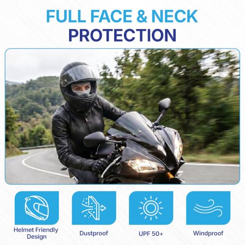 Image of Kingsway Reg Balaclava for Bikers | Full Face Mask Motorcycle Helmet Liner for Men and Women | UV & Dust Protection | 4-Way Stretch Quick Dry | Sweat Absorbing