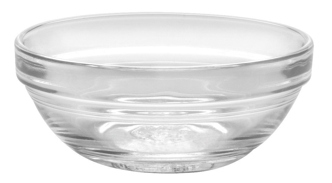 Made In France Lys Stackable Glass Bowl (Set of 4), 1 oz., 2.3 Inches, Clear