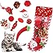 Kooshy 10 pièces Ensemble de Jouets de Chat de Noël, Jouet interactif de Balle de Chat Jouet Souris Bonhomme de Neige Bas de Noël Cadeau pour Chats