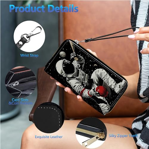 Image of Womens Wallet PU Leather Wristlet Wallets for Women, Large Capacity Lady Fashion Wallet Card Holder Zipper Wallet