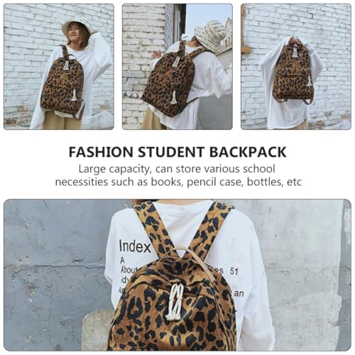 Mochila de leopardo resistente con correas anchas cómodas y gran capacidad interior 4