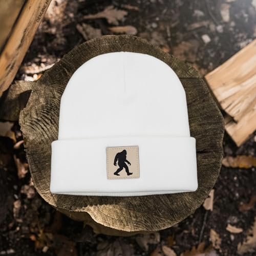 Image of Bigfoot Beanie for Men - Sasquatch Hat Winter Knit Cuffed Beanie for Women - Bigfoot Gifts for Christmas & New Year