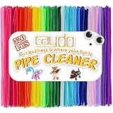 Caydo 520 Stück 40 Farben Pfeifenreiniger Craft Supplies mit 100 Stück Wiggle Eyes Soft Chenille Stiele für Kinder DIY kreative Kunsthandwerk Dekoration, 6 mm x 12 Zoll