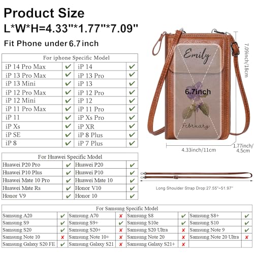Image of KUKOO Small Crossbody Bags for Women PU Leather Cell Phone Purse Wallet with Credit Card Slots