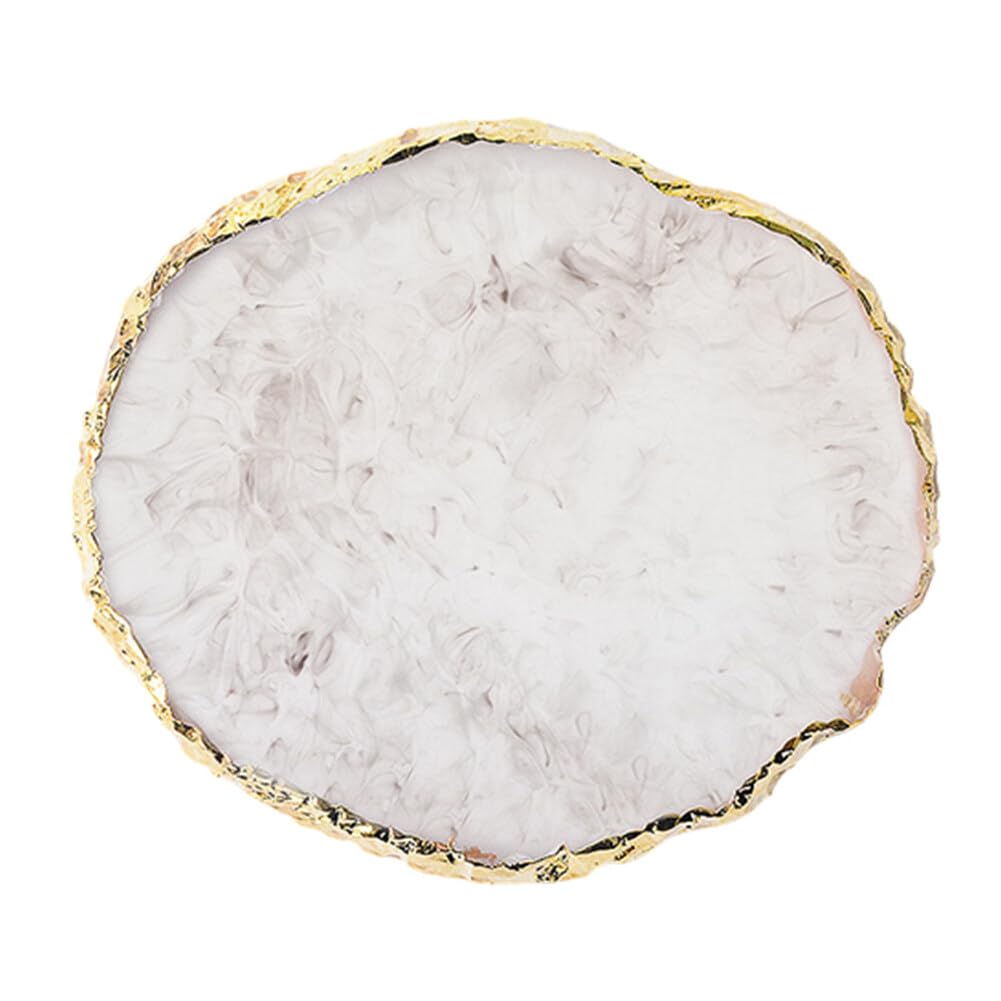 Nail Art Palette Stone,Resin Nail Art Palette,Nail Art Painting Mixed Color Palette Gold Edge Nail Gel Color Makeup Display