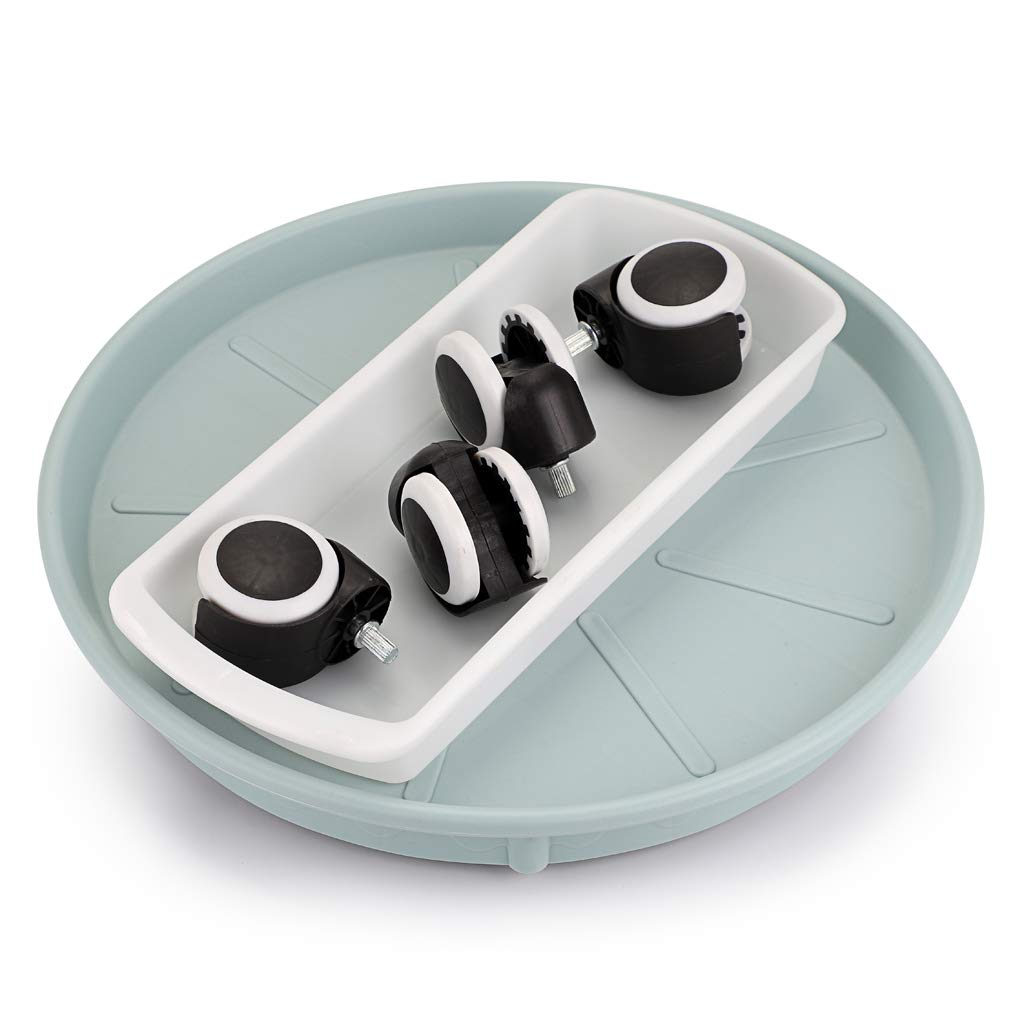 Skelang 2 supporti per vaso da fiori con ruote, 33 cm, supporto per piante, supporto per piante, capacità di carico 56 kg (nero